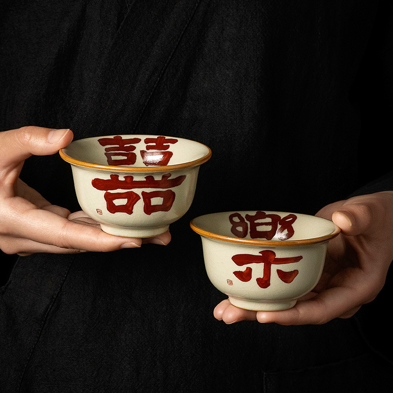 Cốc trà gốm sứ Ruyao cốc chủ nhân Xile cốc đơn cá nhân cốc ép tay cao cấp gia dụng bán buôn quà cưới