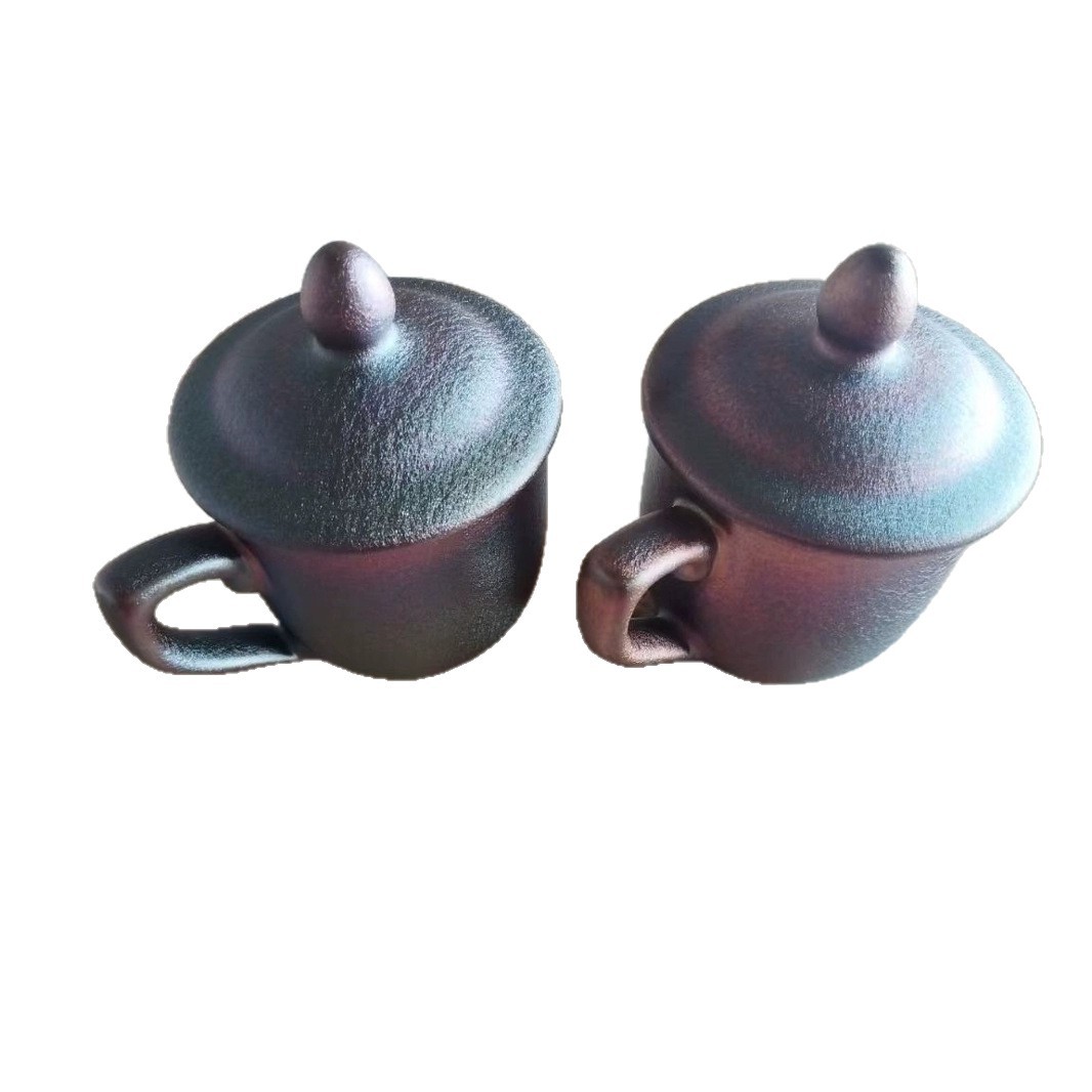 Cốc màu vàng, cốc trà, cốc tích hợp, men khoáng nguyên bản, bộ trà Kung Fu có tay cầm và nắp, đặc biệt để tiếp khách và pha trà