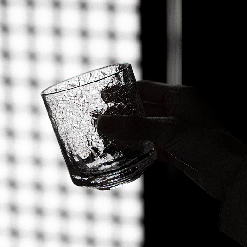 Cốc thủy tinh nứt băng sáng tạo kiểu Nhật có giá trị cao cho văn phòng quán bar cốc trà ly rượu phong cách ins sáng tạo phong cách Bắc Âu