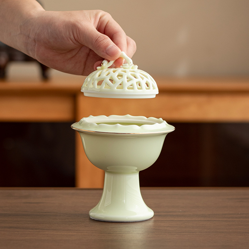 Lư hương thiết kế nguyên bản ghế cắm hương trầm hương bàn trà trong nhà lư xông hương sáng tạo đồ trang trí gốm sứ hộp quà