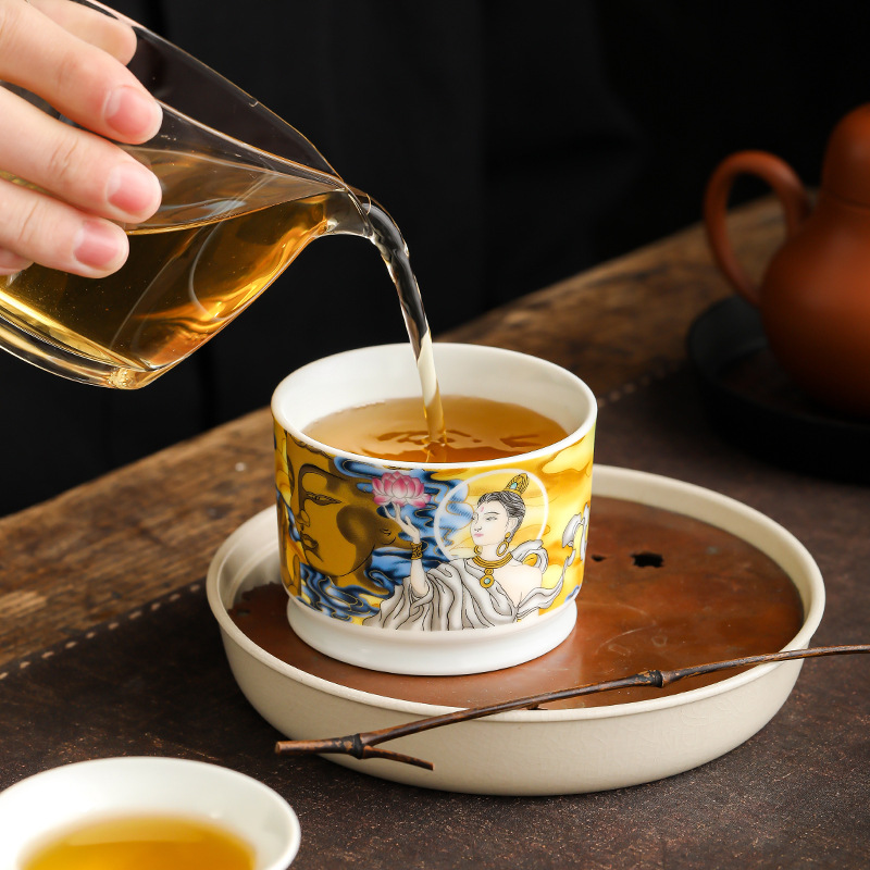 Cốc sứ soda men Đôn Hoàng Rongtian tách trà cốc chủ sở hữu cá nhân cốc đơn tách trà tách trà bộ trà Kung Fu