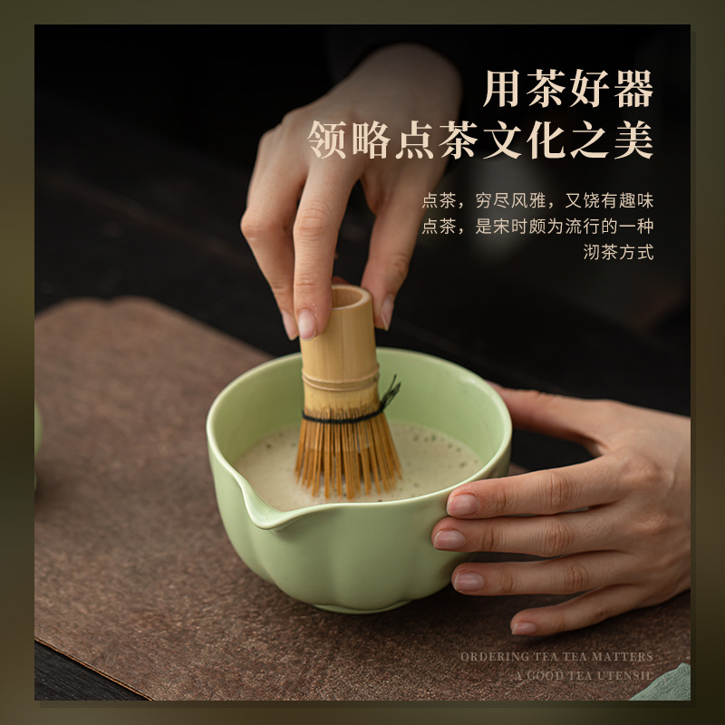 Cánh hoa Matcha Đạo giáo Giả Song Đặt trà Dụng cụ Trà Bát trà Bộ trà Đồ gốm gia dụng Babenli Trà Baibenli