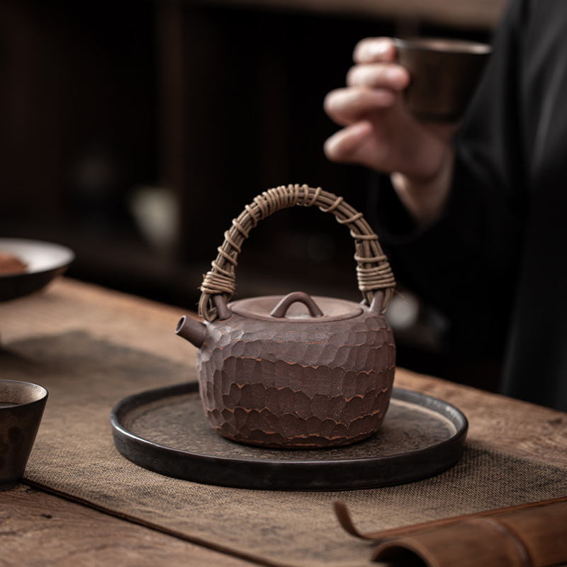 Khay trà tròn mạ vàng thủ công kiểu Nhật, khay gốm, Khay đựng ấm, khay đựng đồ, khay đựng trà Kung Fu, khay trà bàn trà cỡ nhỏ