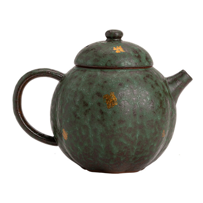 Ấm bí ngô Kongjizhai Ấm đun nước pha trà thủ công bằng đất sét đá cổ cổ điển ấm đun nước ấm pha trà gốm thô gia dụng