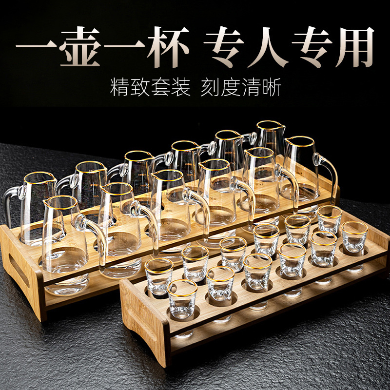 Bộ chia ly rượu thủy tinh cao cấp viền vàng chính hãng, bộ chia ly rượu, Bộ Rượu, ly đạn sang trọng nhẹ gia dụng