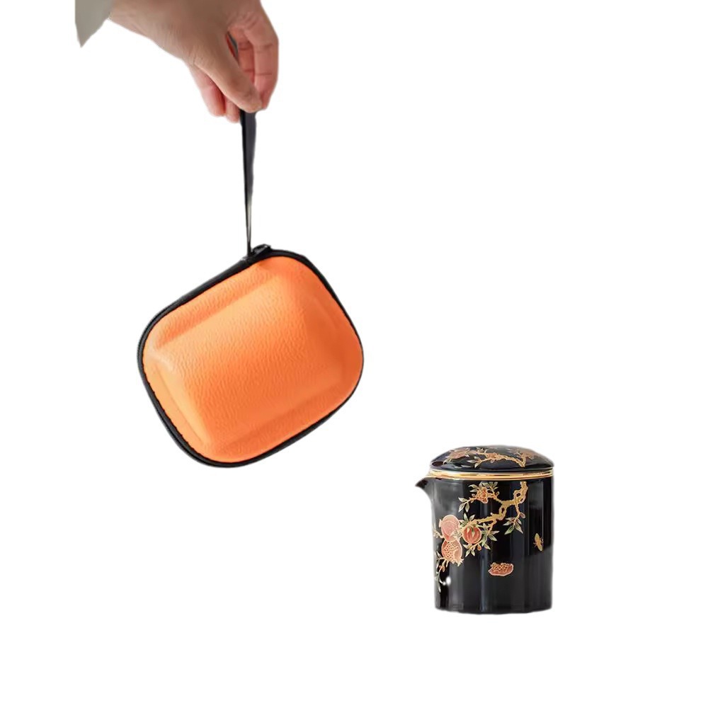 Bộ dụng cụ pha trà du lịch ngoài trời một bình hai cốc cốc khách nhanh bằng gốm