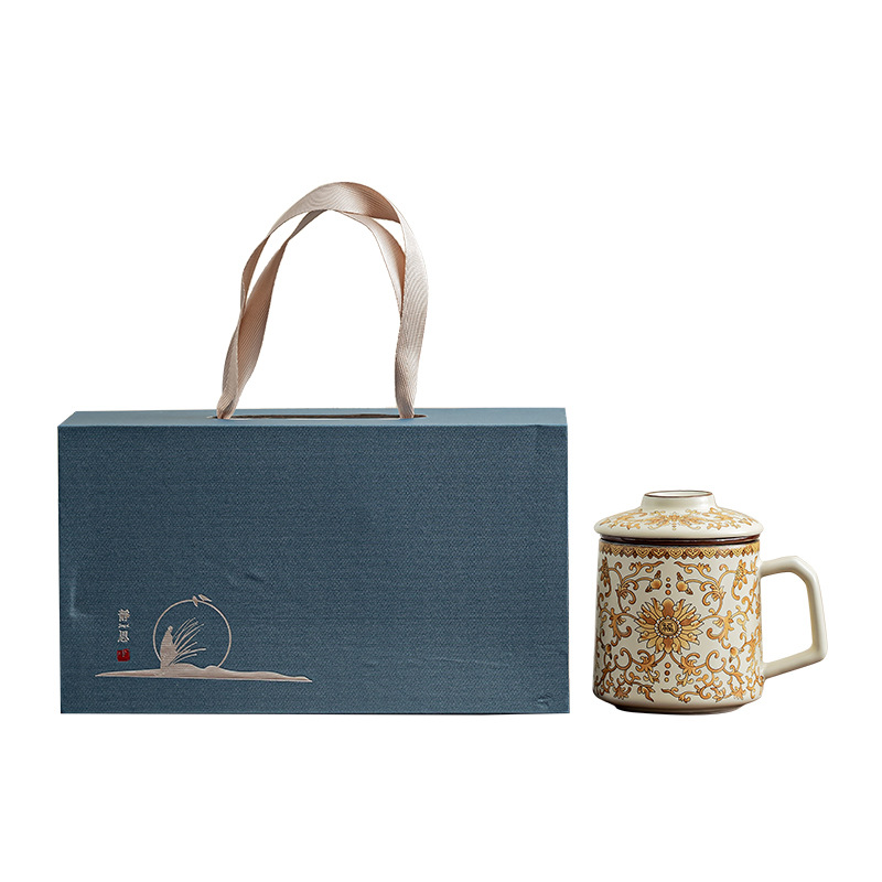 Cốc văn phòng Ruyao Kim Hoa Youfu Cốc gốm sứ gia dụng Cốc pha trà Cốc tách trà cá nhân văn phòng