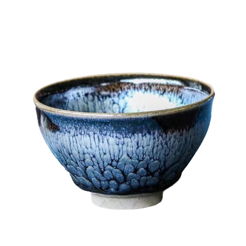 Mực hoa mẫu đơn Jianzhan chủ nhân cốc hoa sen xanh làm bằng tay Jianyao General Cup Lò nung biến đổi cốc trà bộ trà cổ điển cốc trà