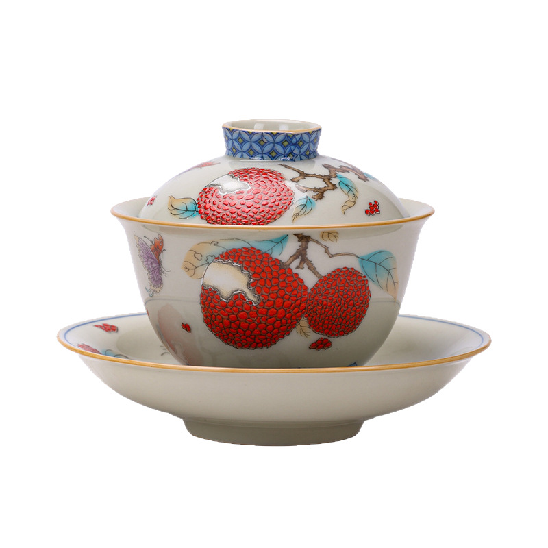 Ly trà cốc trà cốc cốc trà gốm sứ phong cách Trung Quốc gia dụng cao cấp tinh tế bộ trà kungfu đơn không nóng tay