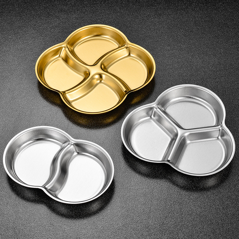 Khay nước chấm inox nhiều ngăn cho quán nướng, chén đựng sốt gia vị kiểu Hàn Quốc PBCP36