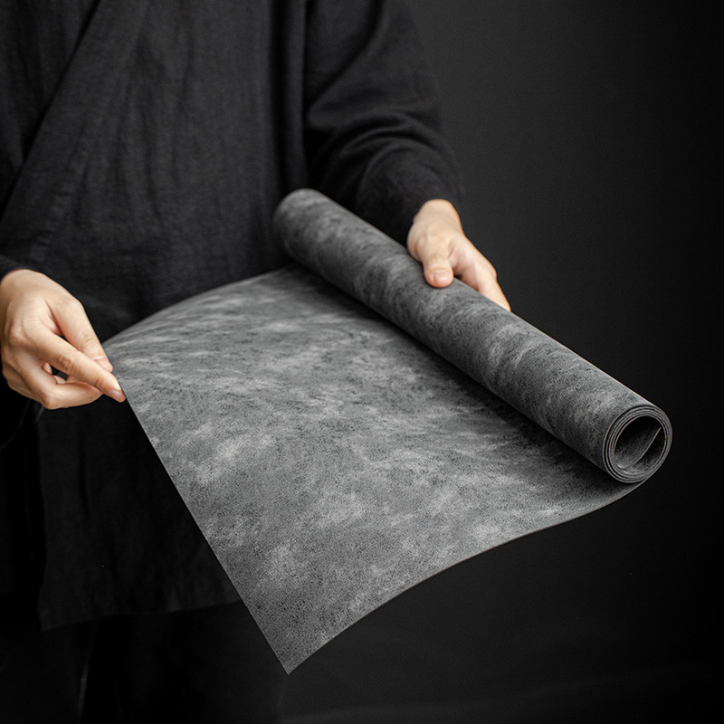 Thảm trà bằng da kiểu Trung Đại An Đường, thảm bàn trà pha khô, bàn trà hai mặt cao cấp, vải chiếu trà, cờ trà thiền không thấm nước