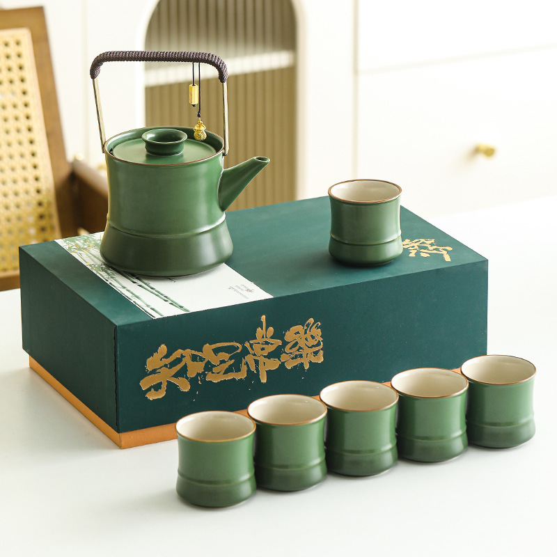 Quà tặng trà văn hóa sáng tạo, ấm trà tre, bộ ấm trà, quà sinh nhật cao cấp dành cho người lớn tuổi, lãnh đạo, bé trai, bé gái, quà lưu niệm
