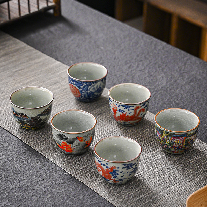Cốc trà xanh và trắng Jingdezhen cốc chủ sở hữu cốc đơn bộ trà Kung Fu cốc trà cốc trà bán buôn cốc cá nhân cổ điển Trung Quốc