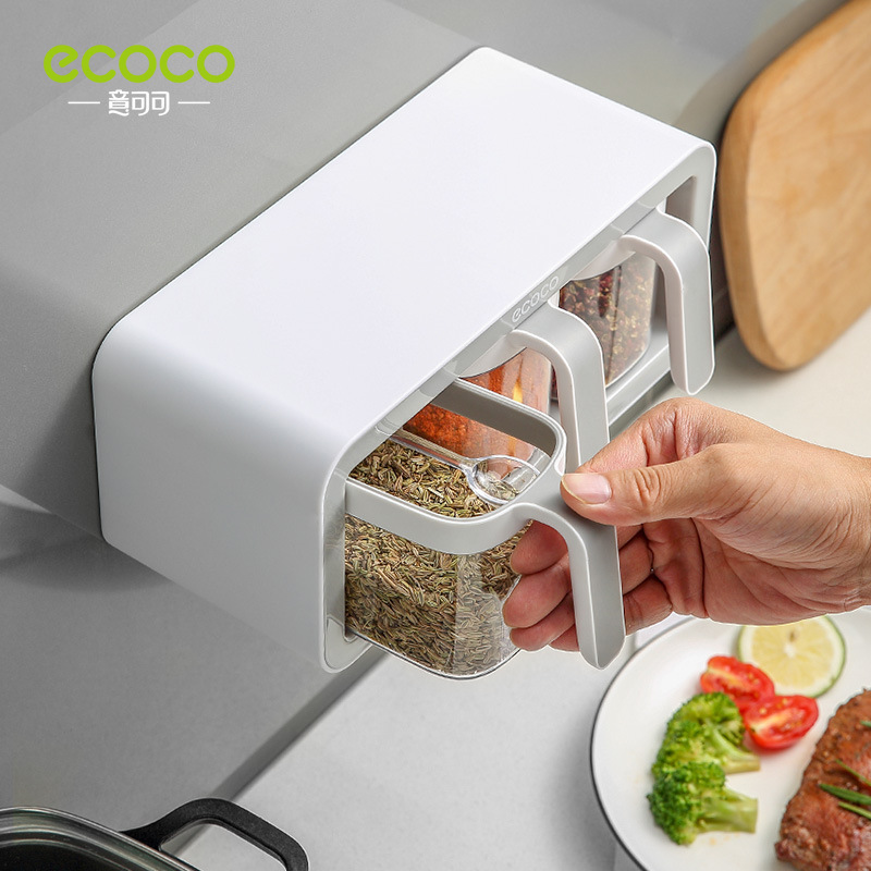 Hộp gia vị, đồ dùng nhà bếp, một hộp đựng nhiều ngăn đựng muối, Lọ Muối, lọ đựng gia vị, bộ kết hợp