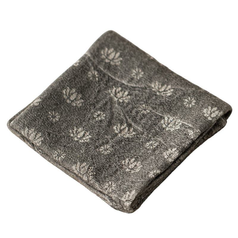 Khăn trà hoa sen xanh cổ điển đệm trà phụ kiện trà đạo khăn trà bong bóng hình chữ nhật bàn trà gia dụng thấm nước đệm ấm trà vải