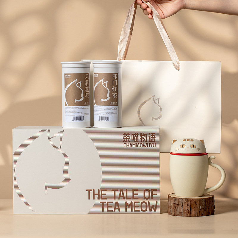 Tách trà gốm sứ mèo văn hóa và sáng tạo Tử Cấm Thành có nắp lọc, quà tặng cưới, quà lưu niệm, sẵn sàng giao hàng