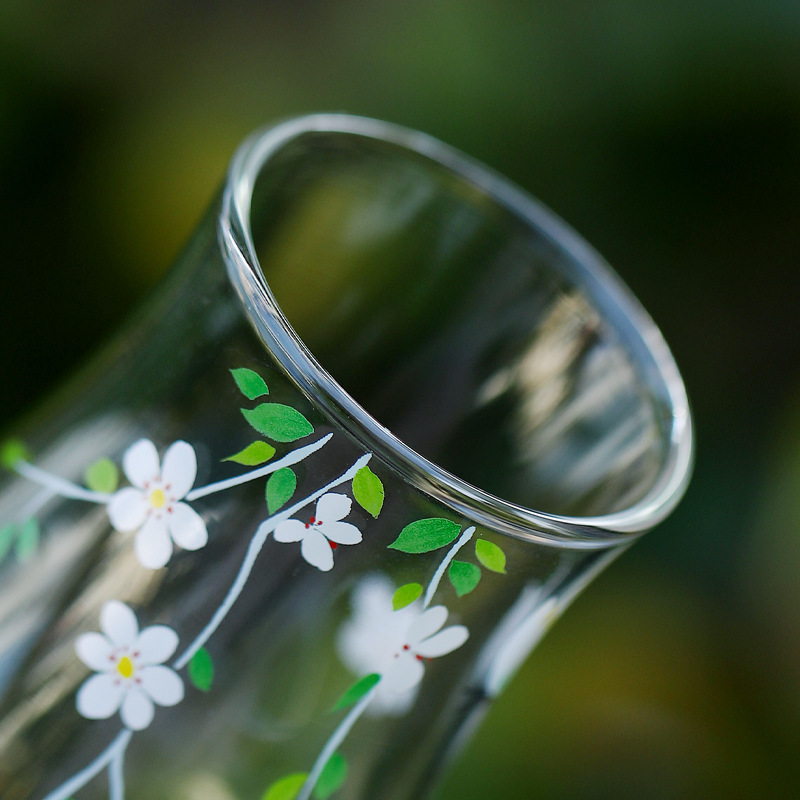 Ly trà thủy tinh borosilicat cao cấp Lễ hội Hoa, ly nếm trà xanh, bộ trà kung fu nhỏ tươi, ly nếm trà kiểu chén