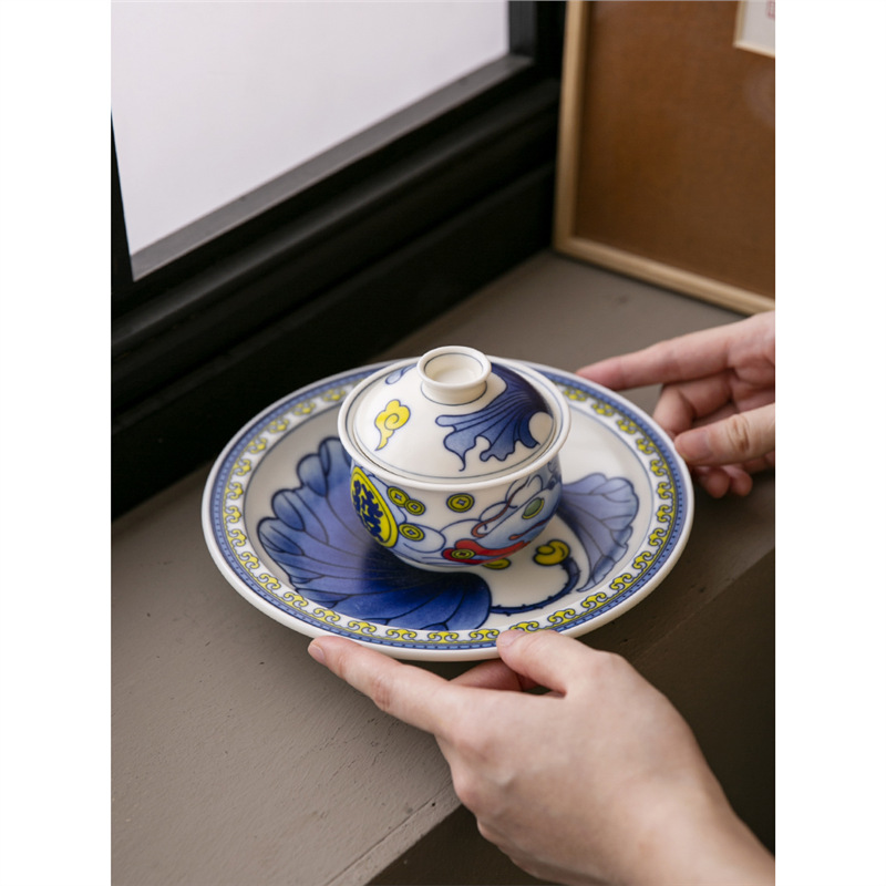 Khay xốp khô gốm sứ thủ công cổ điển, bình gia dụng, đế lót ấm, phụ kiện bộ trà gia dụng, khay đựng trà nhỏ, khay trái cây