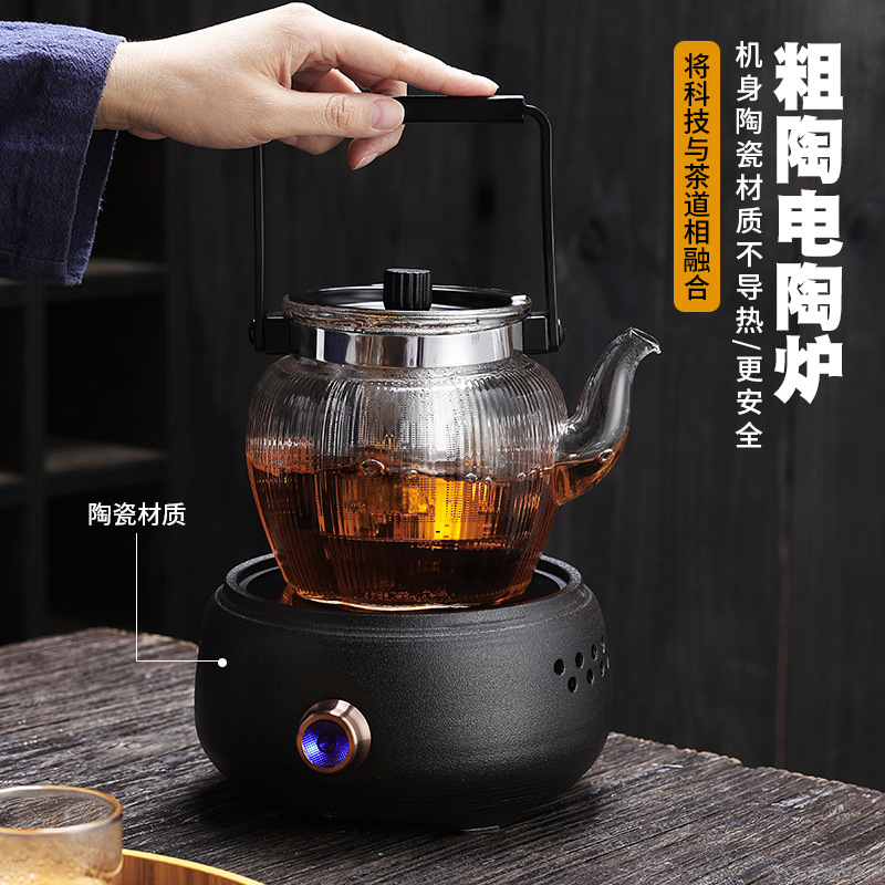 Bếp gốm sứ thô kiểu Nhật ấm thủy tinh Chùm Ấm đun nước ấm trà trà hoa trà Pu'er Trà đen Bộ ấm trà pha Trà đen