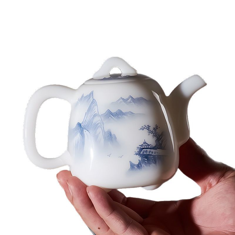 Guo Zhibao Ice Jade Sứ Kung Fu Bộ Trà Nhà Hoàn Chỉnh Ấm Trà Hộp Quà Tặng Cao Cấp Cho Quà Tặng Văn Phòng