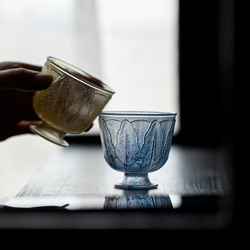 Bộ trà Kung Fu tráng men cổ kính, tách trà, tách cá nhân, thiết bị pha trà cao cấp, cốc lá chuối thương hiệu Yushantang, cốc cao