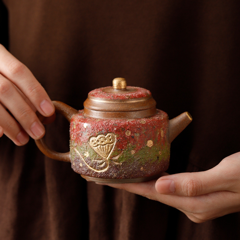 Ấm trà Jingde Zhongte mới của Lin Si Hua, bộ ấm trà thủ công bằng đá khoáng Dehua, ấm trà gia dụng, bộ pha trà bằng gốm thô.