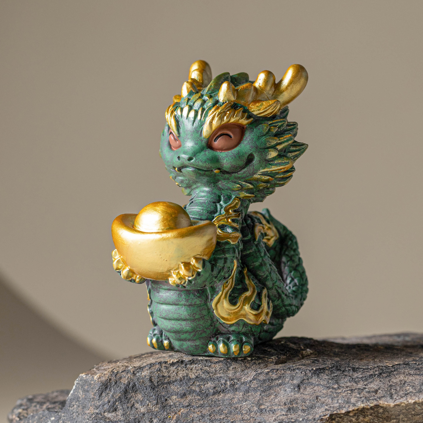 Đồ trang trí nhỏ kiểu Trung Quốc đồ trang trí bằng đá sa thạch xanh sáng tạo lối vào may mắn