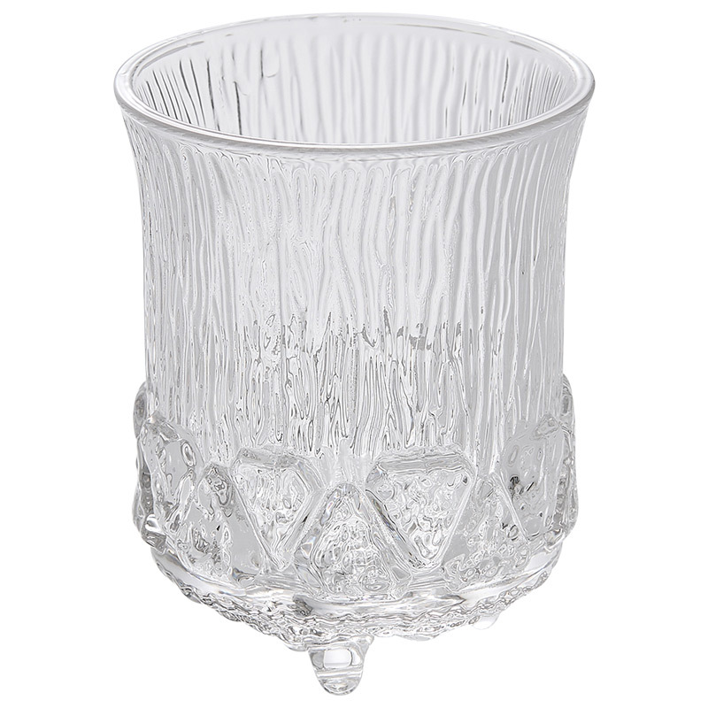 Cốc thủy tinh hoa văn cây cốc uống nước dày gia dụng ly rượu whisky cốc nước trái cây tráng miệng cốc nước trái cây cốc cao cốc có giá trị cao