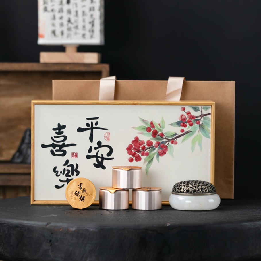 Chậu nhỏ trầm hương hương Yingge Lvqinan lư hương gỗ đàn hương gia dụng trong nhà thanh lọc không khí lâu dài hộp quà tay