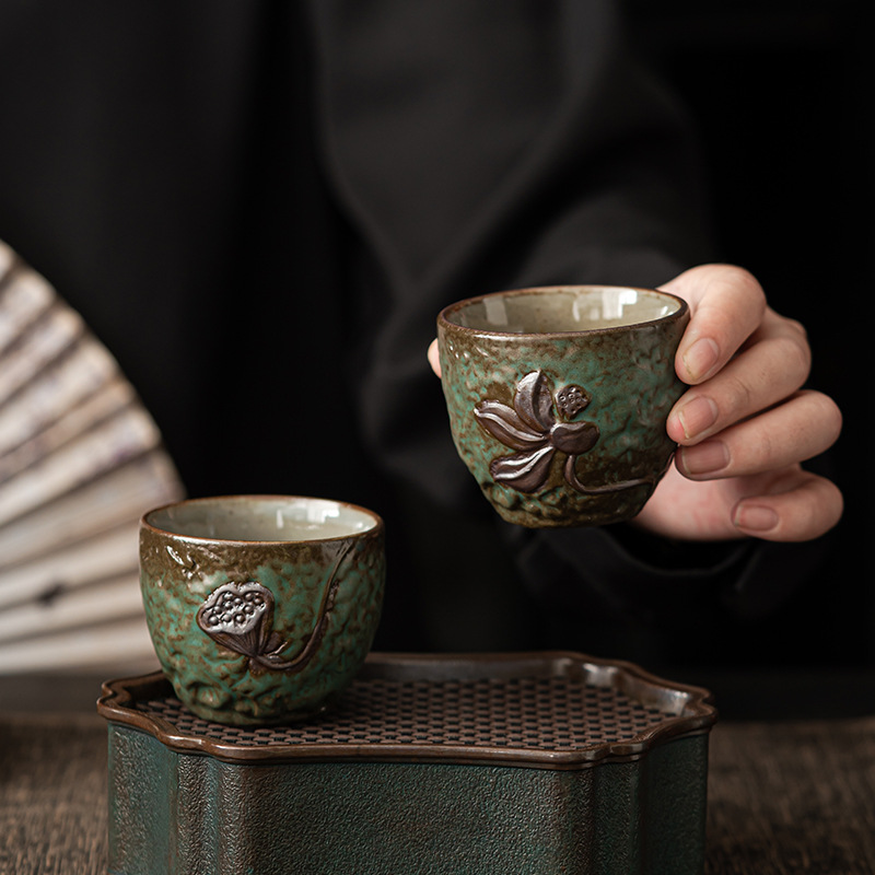 Cốc chủ lò làm thủ công Nhật Bản, cốc chủ nhân Qingye, bộ trà Kung Fu gốm sứ gia dụng cổ điển, cốc trà, cốc hương thơm