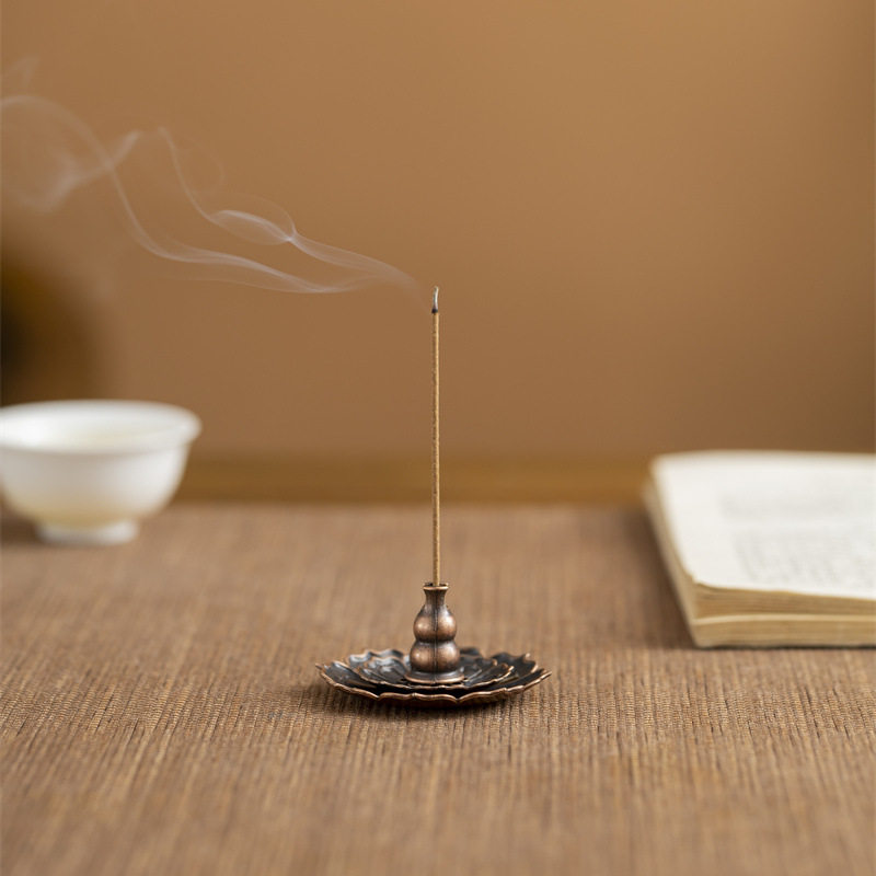 Giá hương đĩa hương ba báu sen, giá cắm hương bầu nhỏ, giá ngồi hương đa năng, giá đỡ hương sáng tạo, giá đỡ hương