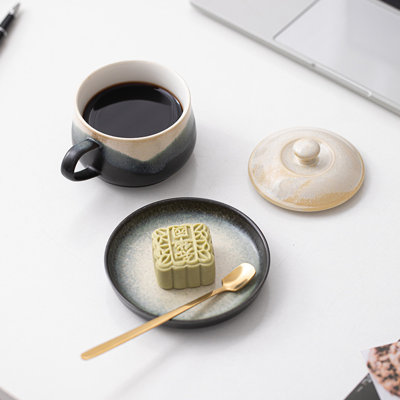 Cốc cà phê vẽ tranh cốc gốm sứ đơn giản cốc trà chiều bộ đĩa cốc ăn sáng cốc văn phòng cá nhân chuyên dụng