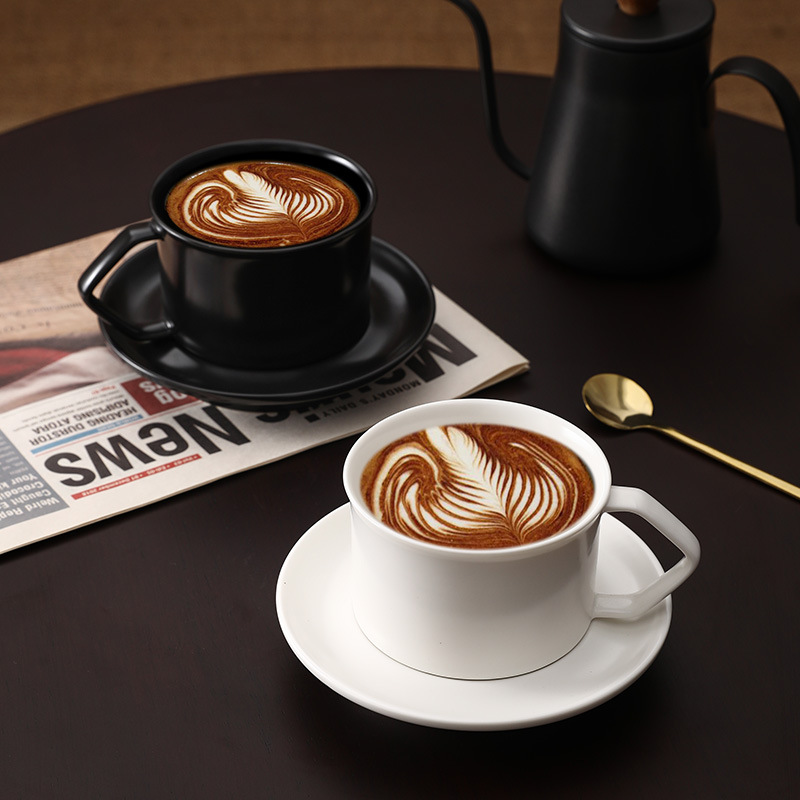 Cốc cà phê kiểu Mỹ gốm sứ sang trọng nhẹ Bộ cốc cà phê Latte tai treo văn phòng gia dụng cốc trà chiều chuyên nghiệp