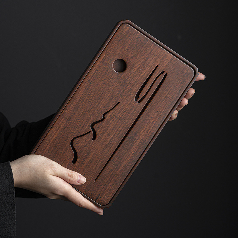 Bán buôn Khăn trà, Khay trà phong cảnh nặng tre, khay trà phong cách cổ điển Thiền nhỏ gia dụng, khay đựng nước, khay đựng trà, Khay đựng ấm