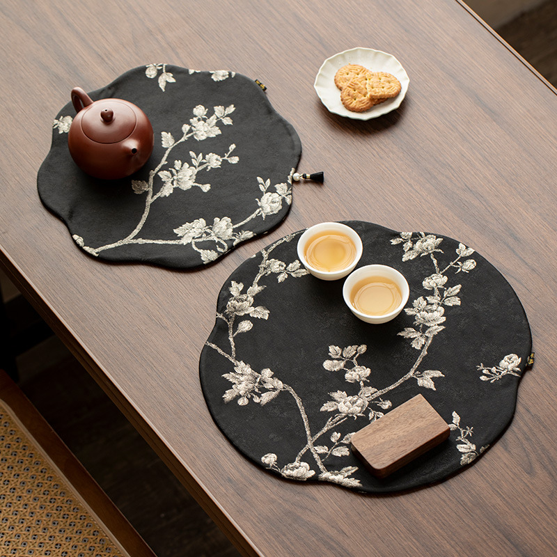 Wabiji không khí khô bàn trà pha trà lá cờ bàn thiền cao cấp sang trọng nhẹ bàn vải pha khô bàn trà lót ly chủ nhân cách nhiệt khăn trà