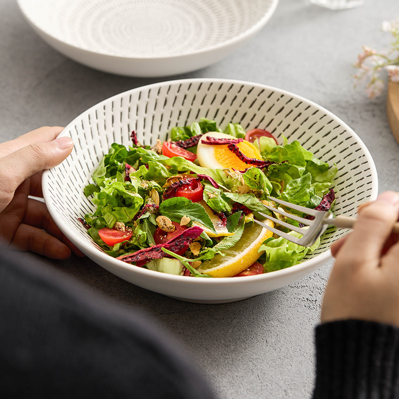 Sữa chua mưa sao băng bát gốm sứ gia dụng bát canh cao cấp bát mì bộ đồ ăn khách sạn bát salad trái cây tròn