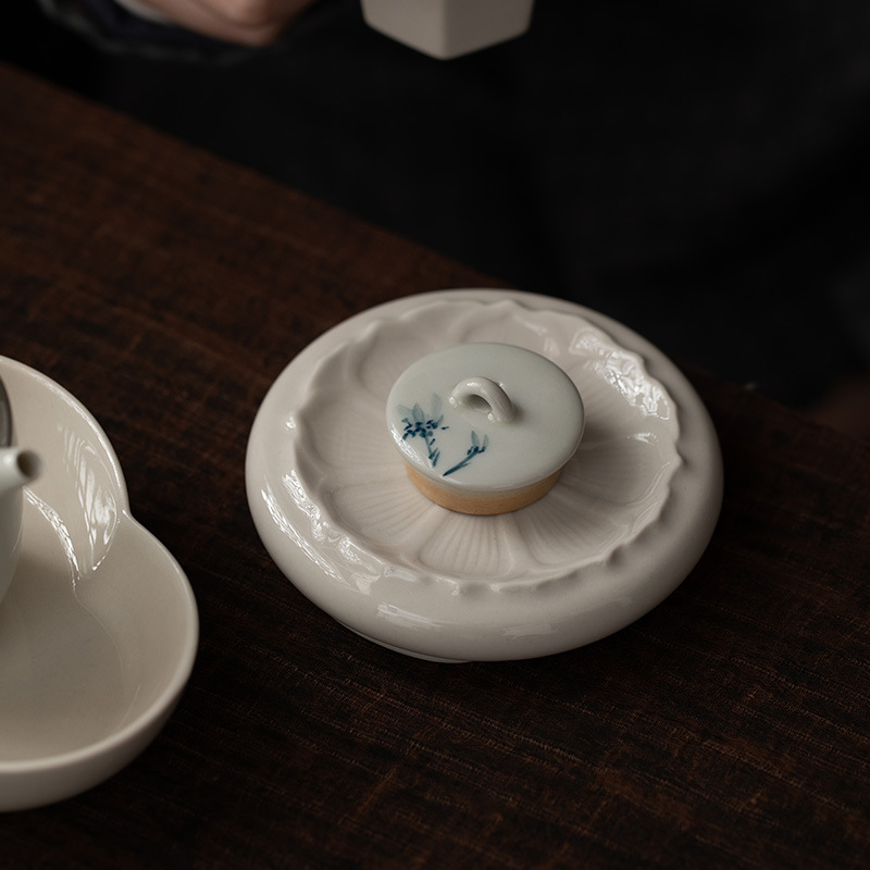 Khung nắp nắp nắp nắp nắp nắp bát sứ cổ điển gốm sứ gia dụng kiểu Trung Quốc đơn giản mẫu mới phụ kiện trà đạo
