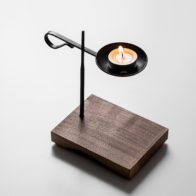 Bàn làm nến bằng sắt rèn thủ công kiểu Nhật, phòng trà Thiền kiểu Trung Quốc, tinh dầu thơm, đế nến, đèn dầu