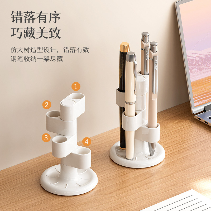 [Bản gốc] Hộp đựng bút xoay Hộp đựng cọ trang điểm Hộp đựng mỹ phẩm để bàn chia ngăn Giá đựng bàn chải đánh răng phòng tắm