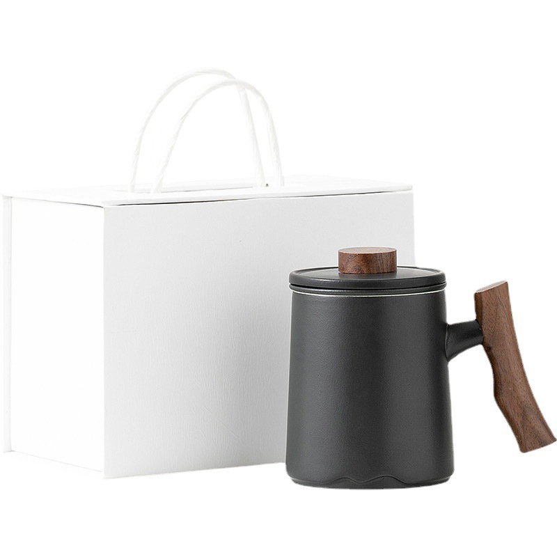 Cốc Mug gốm sứ có nắp đựng trà văn phòng gia dụng tách trà Cốc pha trà có thể tích lớn cho Nam Nữ Chữ cá nhân