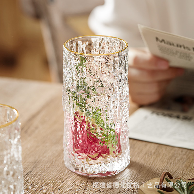 Cốc nước cốc thủy tinh gia dụng đơn giản phong cách Instagram phong cách Nhật Bản Sáng Tạo Mẫu cây cốc cốc trà sữa dễ thương cho nữ cốc bia