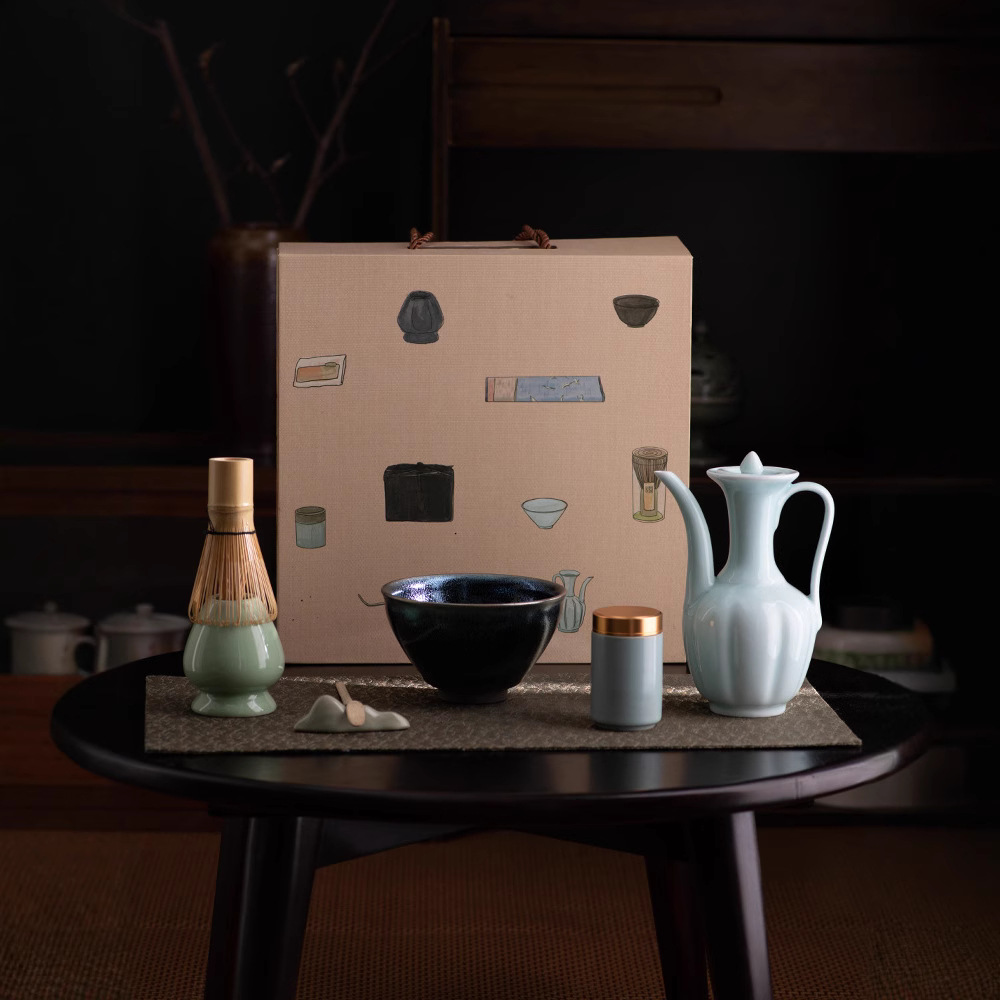 Nhà Máy bán hàng trực tiếp Bộ trà đặt hàng Thời Nhà Tống, bộ trà bột, nồi pha trà, mơ mộng, Bộ trà đặt hàng giả Song