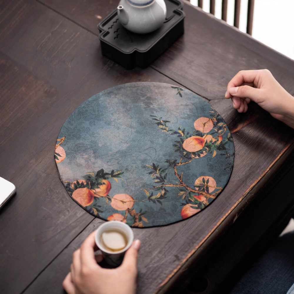 Chất liệu cũ sợi mây thơm hình tròn trải trà bàn pha trà khô vải trải bàn kiểu cổ điển cách nhiệt hai mặt Zen cao cấp phong cách Trung Quốc mới