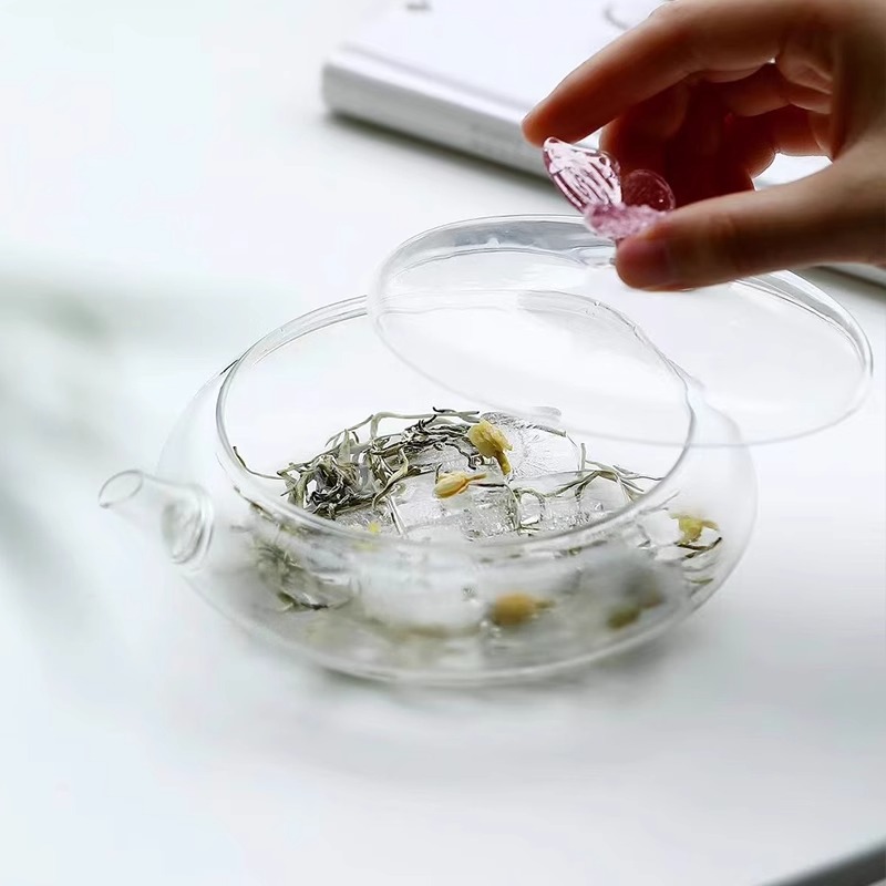 Ấm trà chiết xuất lạnh thủy tinh, ấm trà lạnh, ấm trà xanh chịu nhiệt, ấm trà hoa nữ, ấm trà pha trà đá mùa hè