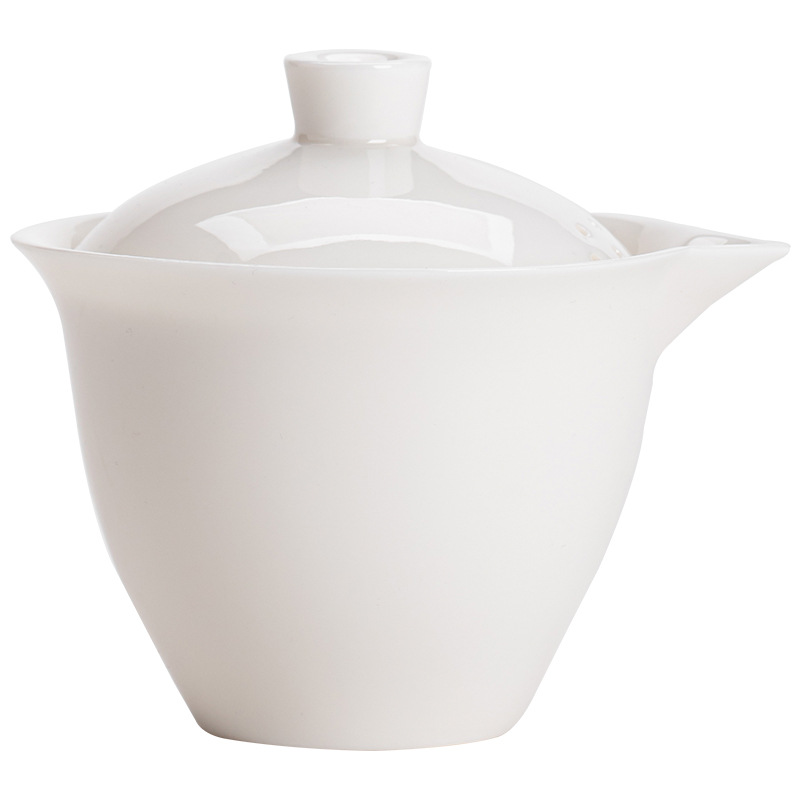 Ấm cầm tay Yunpu Ấm trà sứ trắng ngọc bích mỡ cừu Dehua Có Nắp ấm đơn Trà đen trà đá dụng cụ pha trà đặc biệt