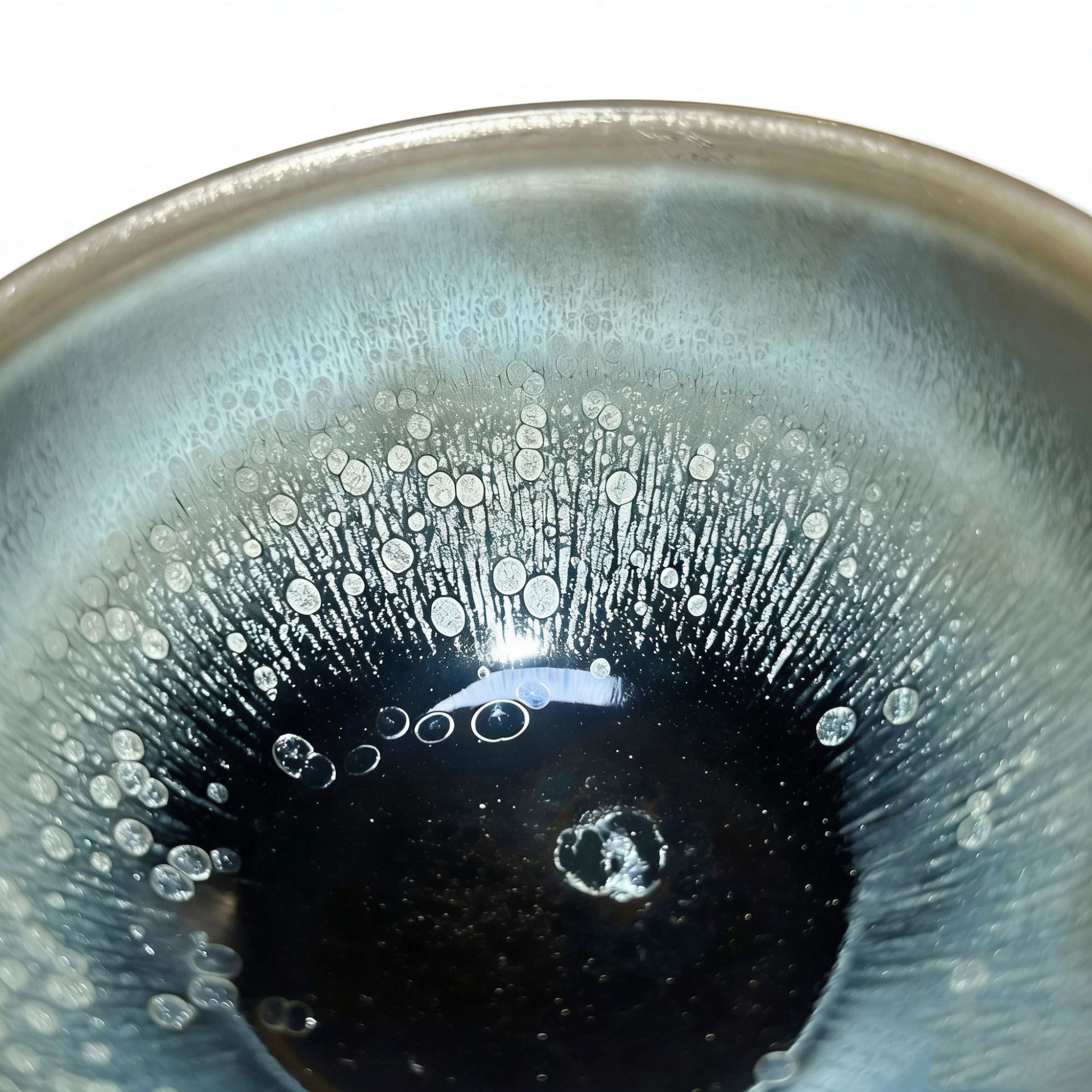 Bộ ấm chén trà gốm sứ Jianyang Jianzhan Starlight Oil Drop nguyên bản, thủ công Chen Min, chén đơn, đế sắt, phong cách Kung Fu.