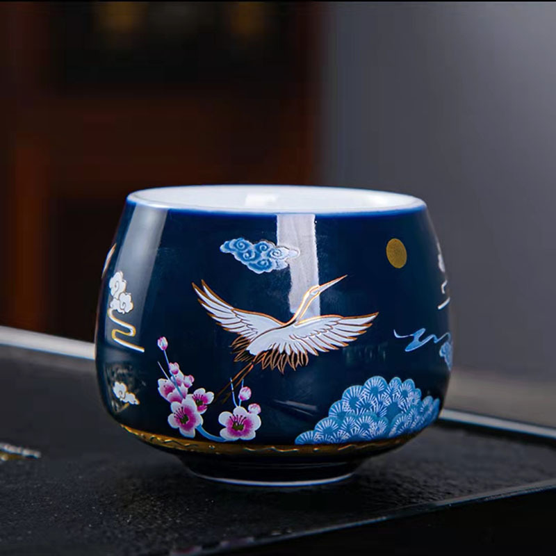 Cốc trà gốm sứ, cốc chủ nhân tráng men, cốc đơn phòng khách gia dụng, cốc trà thủ công, hộp quà tặng, Cốc pha trà