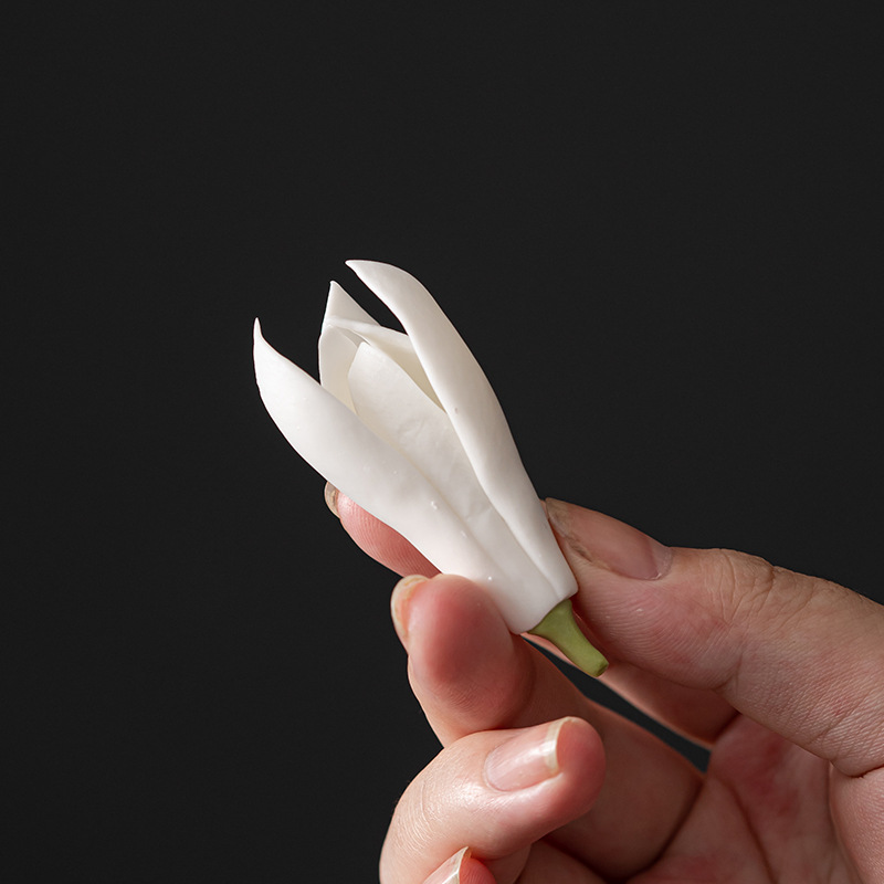 Khay đựng bút đựng trà hoa mộc lan gốm sứ kẹp tay giá đỡ Bộ trà đạo phụ kiện trà đạo