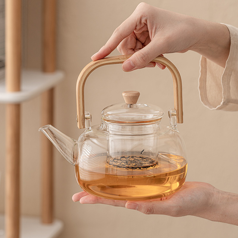 Ấm đun trà thủy tinh, Ấm đun nước, ấm đun trà chịu nhiệt độ cao, ấm cầm xà gia dụng, bếp gốm điện giữ gìn sức khỏe, bộ trà nhỏ