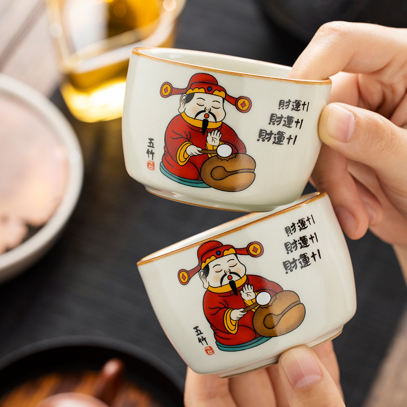 Cốc chủ nhân Ruyao Fortune Cốc trà Kung Fu gốm sứ chuyên dụng cá nhân Cốc trà tách trà
